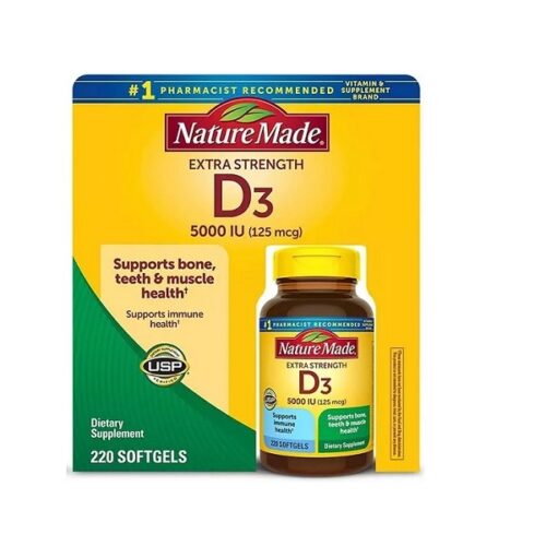 Nature Made Vitamin D-3 5000IU 220 Count Softgels